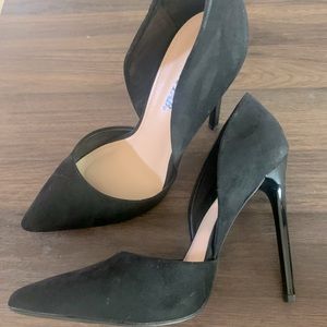 Black Faux Sued D’Orsay heels